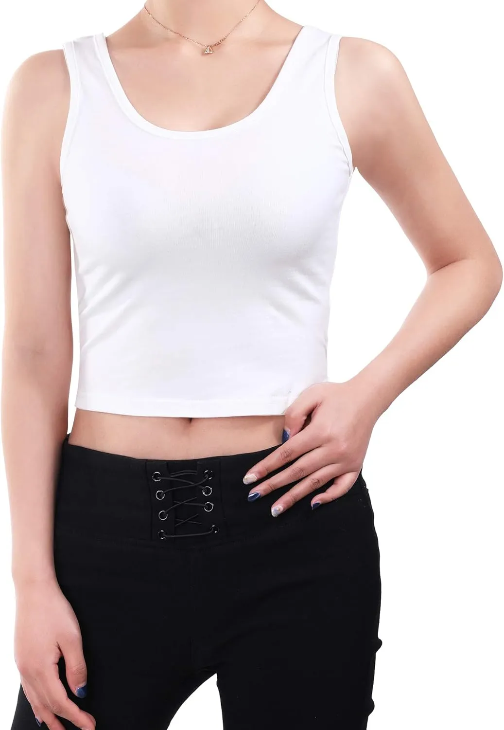 4 Pieces Women Basic Crop Tank Top Short Sleeveless Sports Crop Top