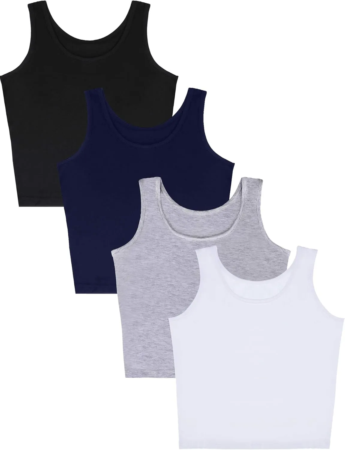 4 Pieces Women Basic Crop Tank Top Short Sleeveless Sports Crop Top