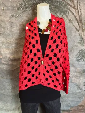 5200 Holiday Knit Cardi-Cherry