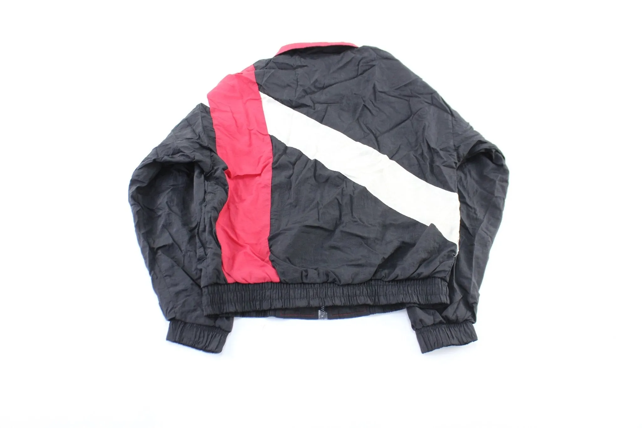 90's Reebok Embroidered Logo Maroon, Black, & White Windbreaker Jacket