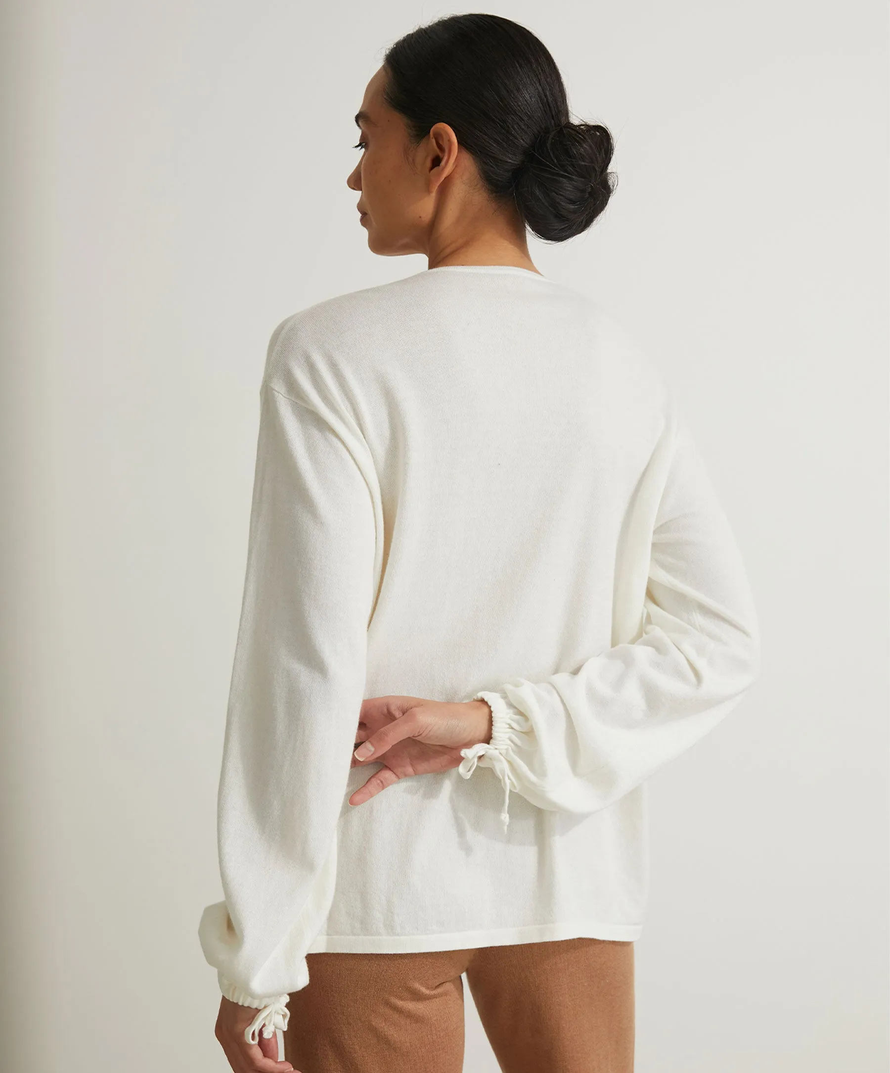 Ada Long Sleeve Knitted Top - White