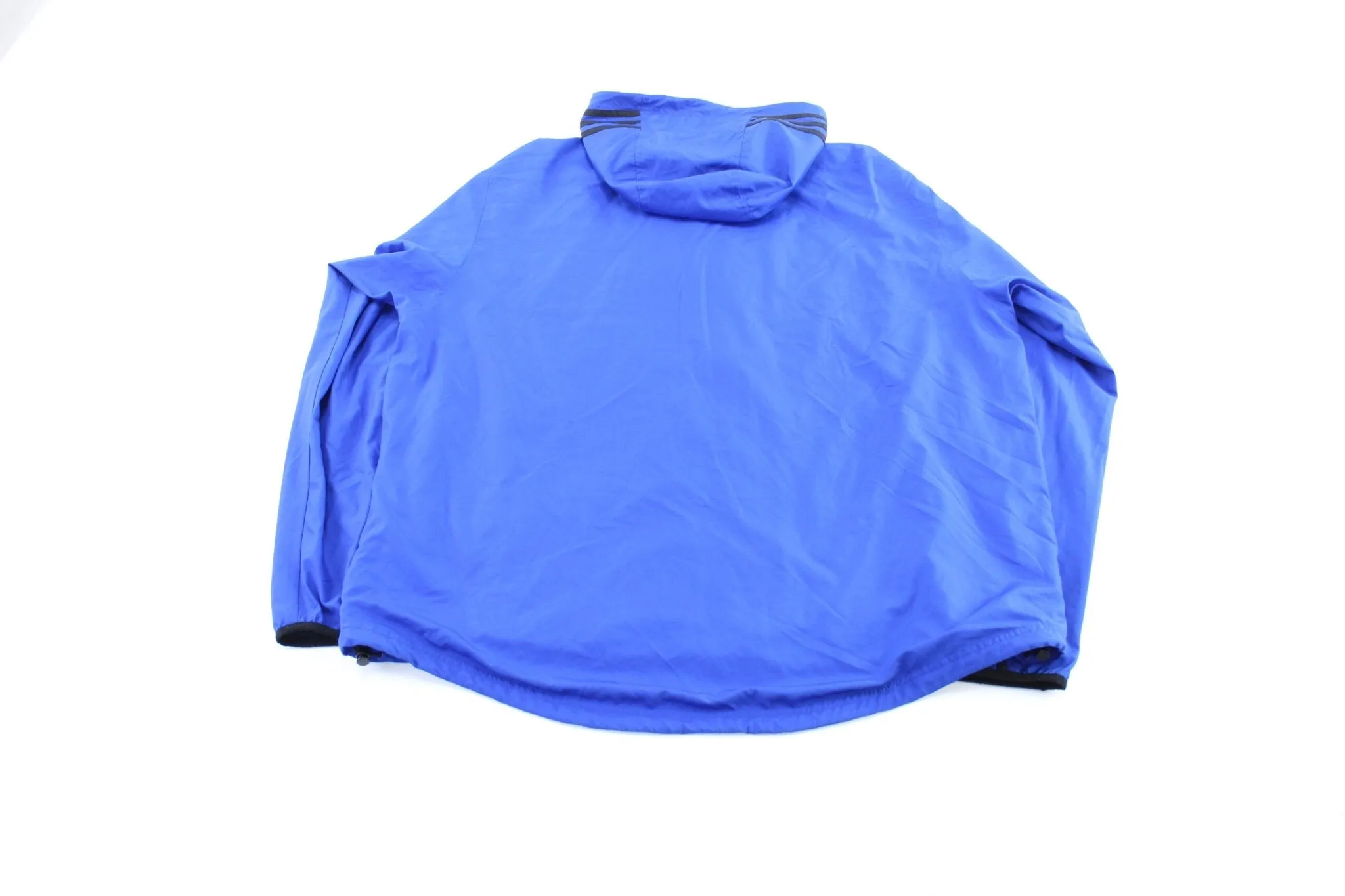 Adidas Embroidered Logo Blue & Black Striped Zip Up Jacket