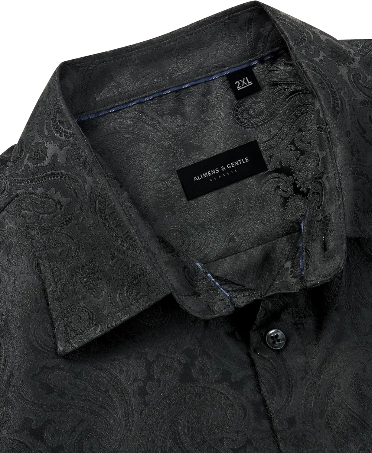 Alimens & Gentle Mens Paisley Shirts Dress Shirt for Men Western Cowboy Shirt Long Sleeve Button Down Shirt Wedding Party