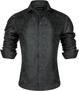 Alimens & Gentle Mens Paisley Shirts Dress Shirt for Men Western Cowboy Shirt Long Sleeve Button Down Shirt Wedding Party