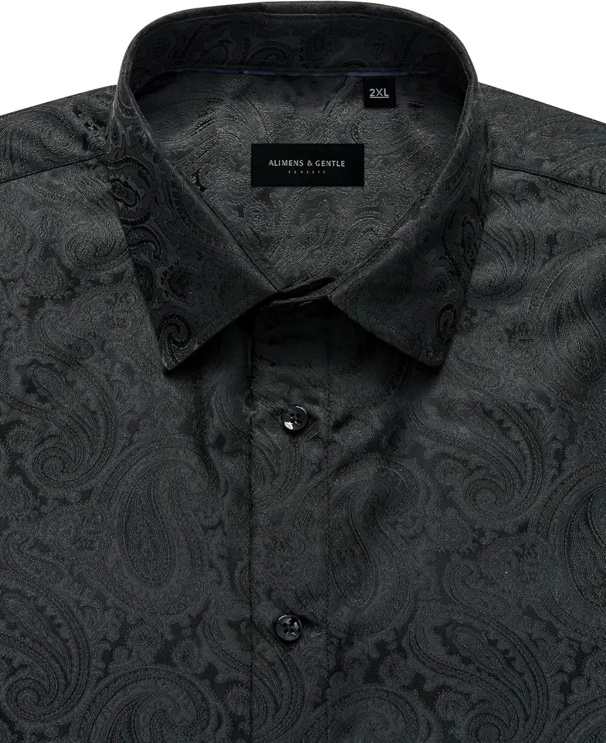 Alimens & Gentle Mens Paisley Shirts Dress Shirt for Men Western Cowboy Shirt Long Sleeve Button Down Shirt Wedding Party