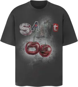 Arnodefrance Unisex Vintage Cherries Graphic Tshirt Saint Printing Streetwear Tshirts Hip Hop Tee Shirt Short Sleeve Shirt