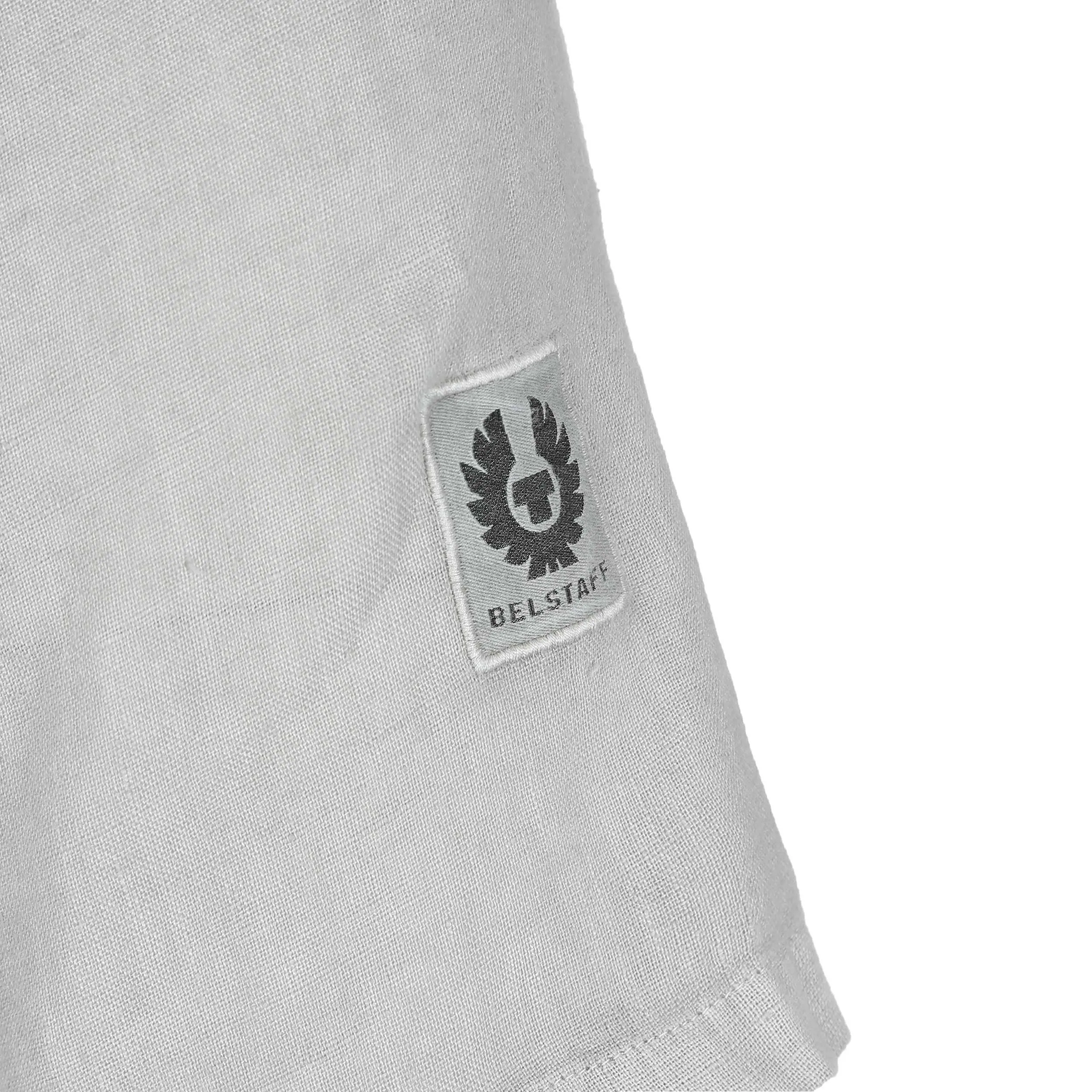 Belstaff Scale Linen SS Shirt in Cloud Grey