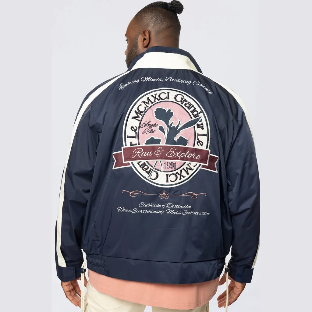 Big and Tall - Colorblock Windbreaker Jacket - Navy