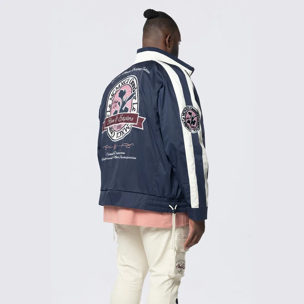 Big and Tall - Colorblock Windbreaker Jacket - Navy