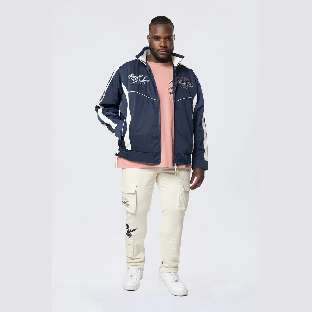 Big and Tall - Colorblock Windbreaker Jacket - Navy