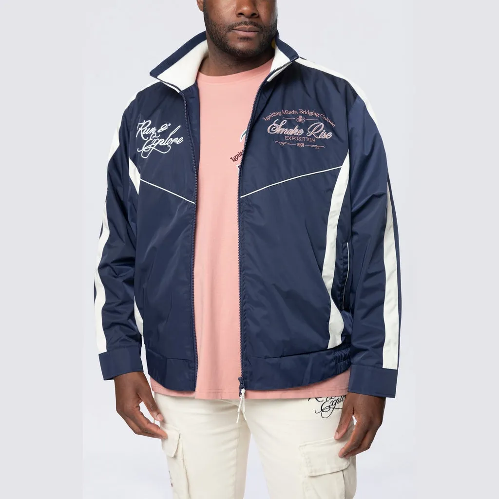 Big and Tall - Colorblock Windbreaker Jacket - Navy