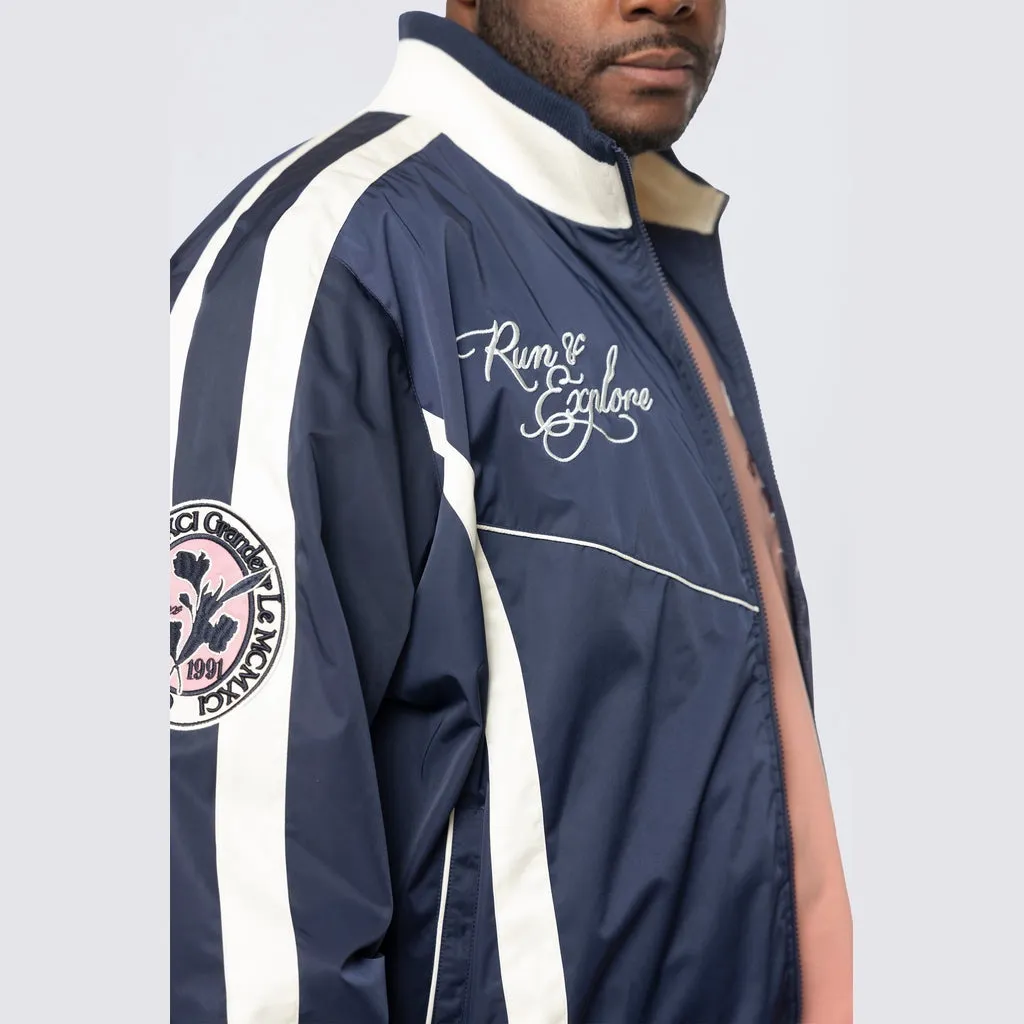 Big and Tall - Colorblock Windbreaker Jacket - Navy