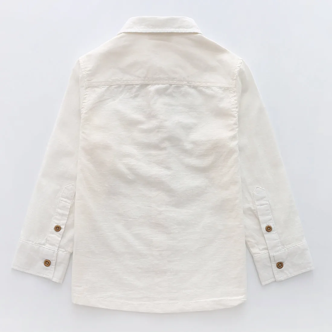 Big Boy Long Sleeve Off White Dobby Shirt