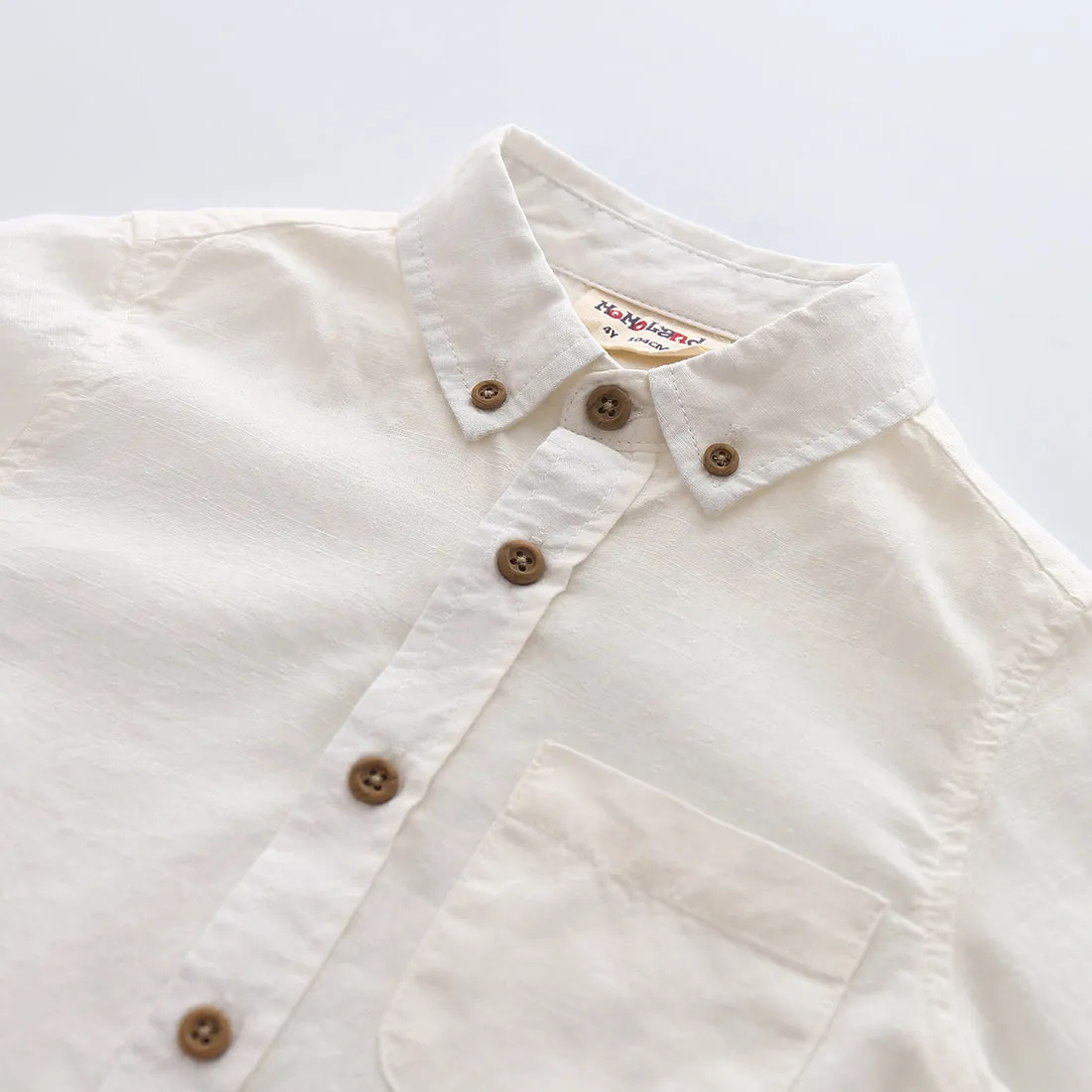 Big Boy Long Sleeve Off White Dobby Shirt