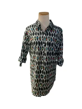 Black and Multi Pebbles KikiSol Boyfriend Shirt