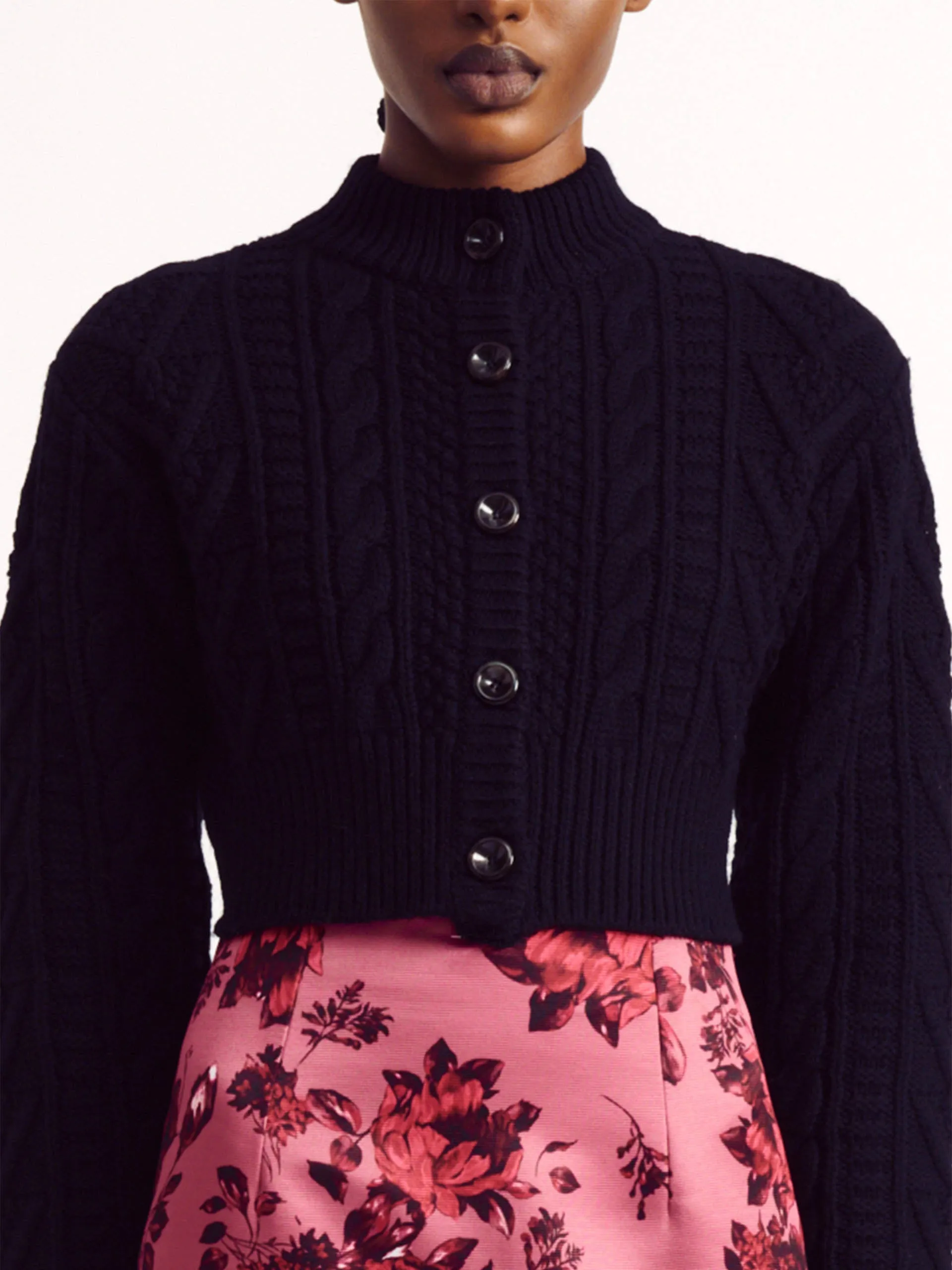 Black cable knit Aleph cardigan