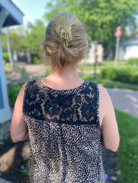Black Leopard Sleeveless V-Neck Top