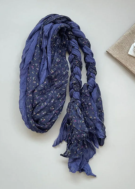 Bohemian Yellow Green Print Wrinkled Cotton Scarf ML2323
