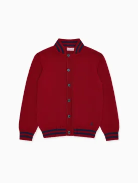 Burgundy Jules Merino Kids Cardigan