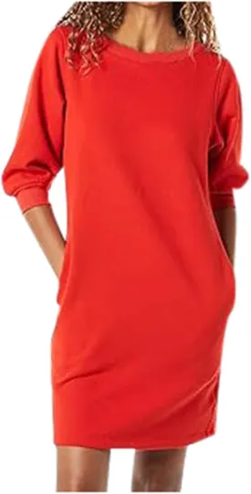 Casual Dresses for Women Summer Short Sleeve Crewneck Tie Waist T Shirt Dress Belted Dresses with Pockets