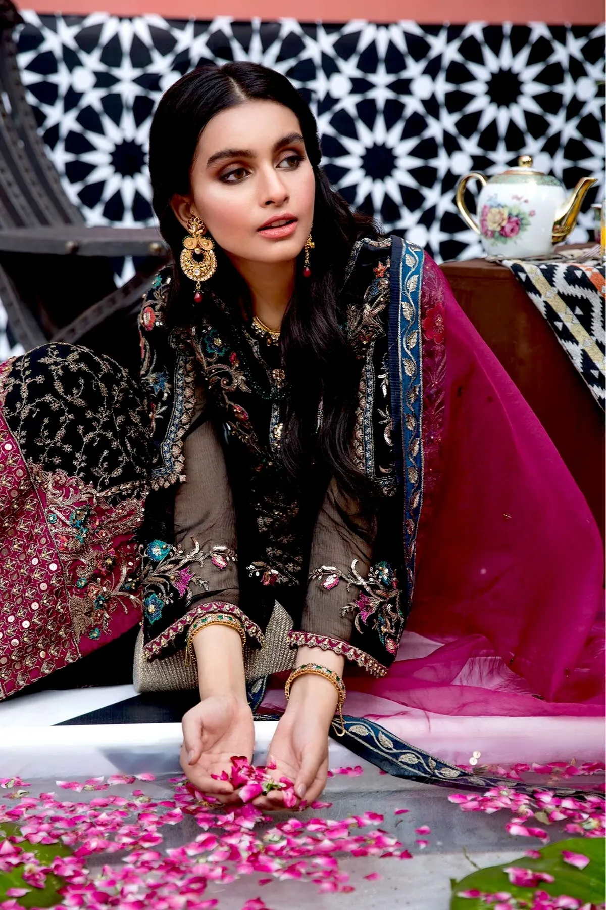 Charizma Diamond Dust Chapter 1 – Embroidered Handwork With Chiffon Dupatta DD-003