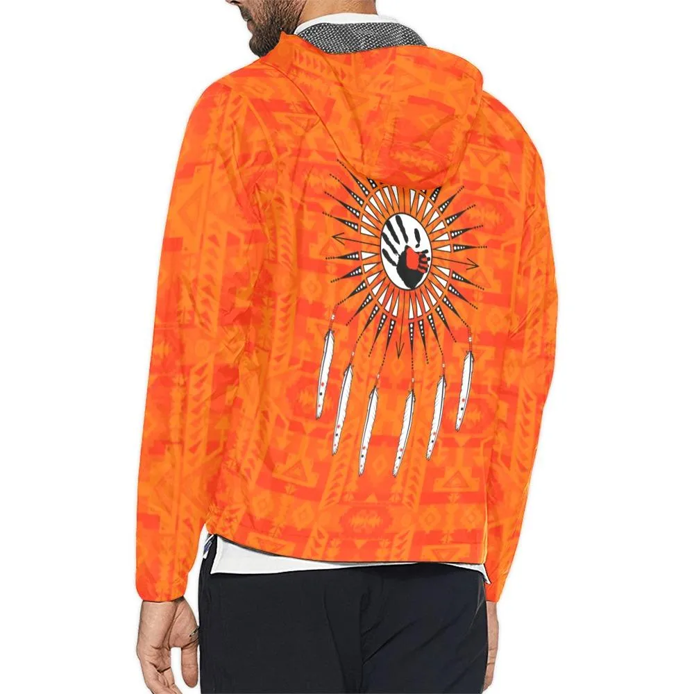 Chiefs Mountain Orange Feather Directions Unisex Windbreaker