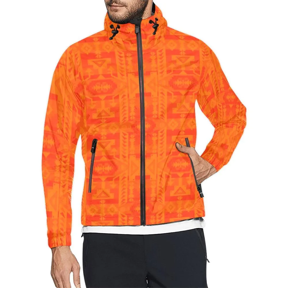 Chiefs Mountain Orange Feather Directions Unisex Windbreaker