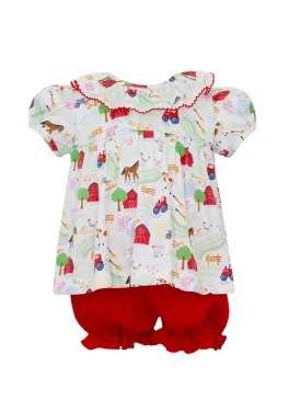 Claire & Charlie Bloomer Set W/Red Knit Bloomers 3003C-CF24 5108