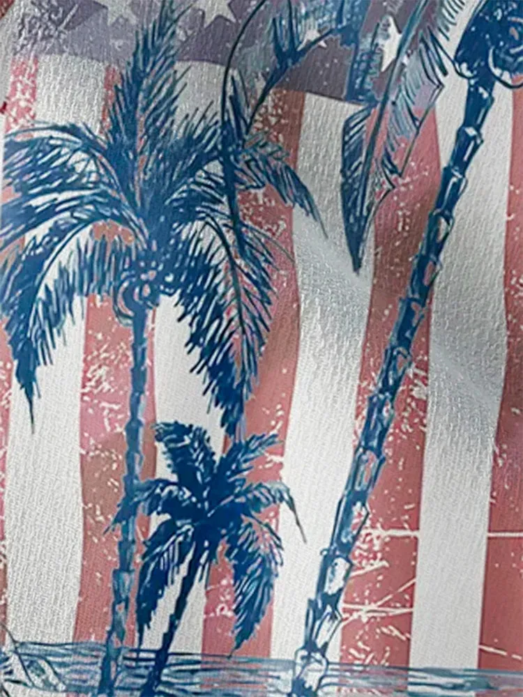 Coofandy Hawaiian Graphic Cotton Linen Shirt