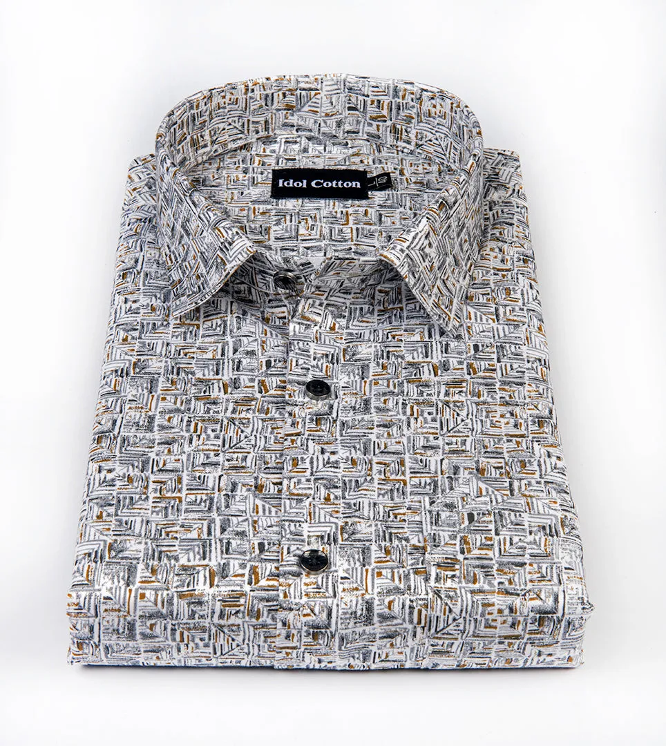 Cotton linen Sapphire print  still grey with brown touch  3D print