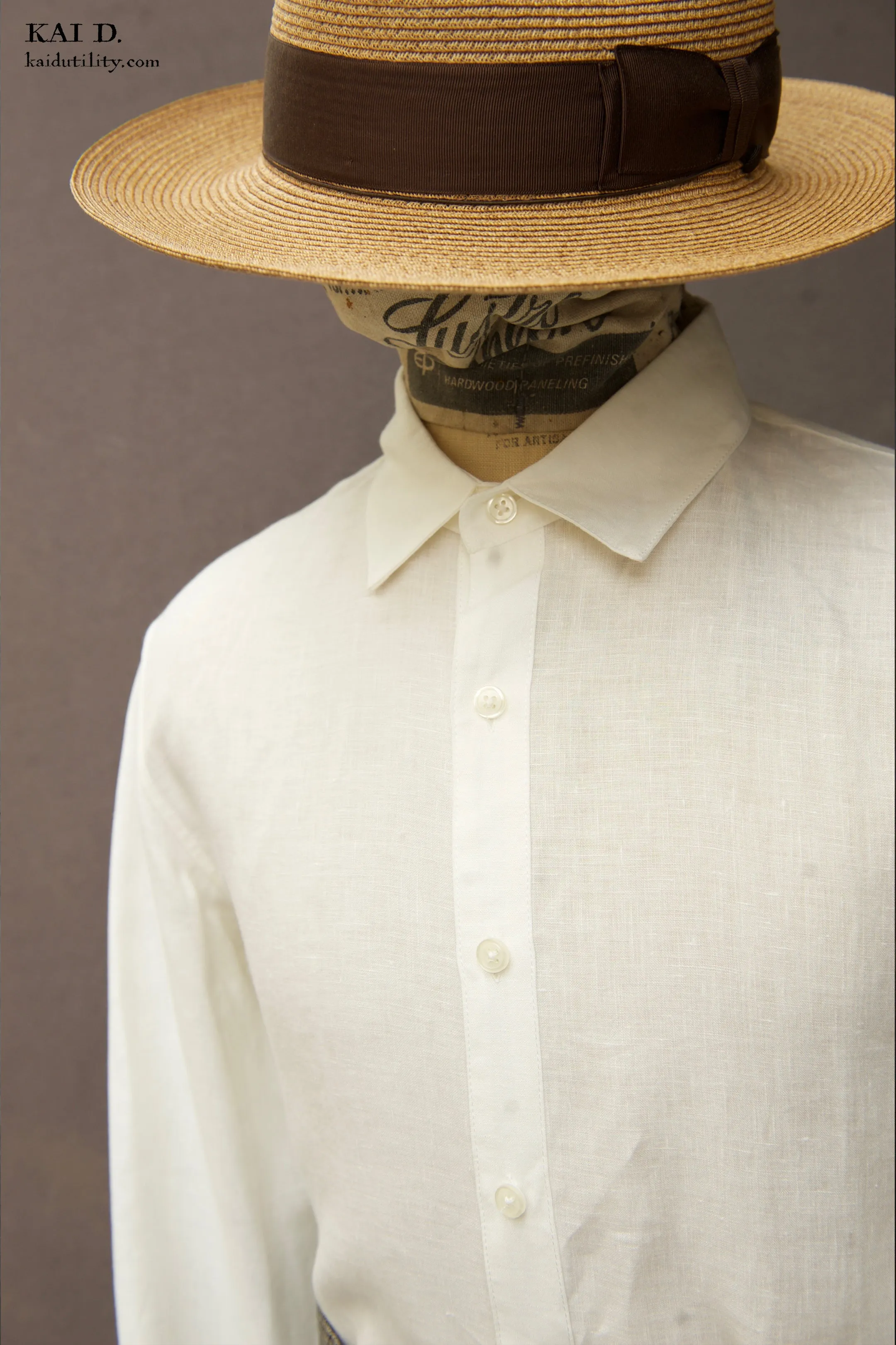 Delancey Shirt - Belgian Linen - Oyster White - M, L, XXL