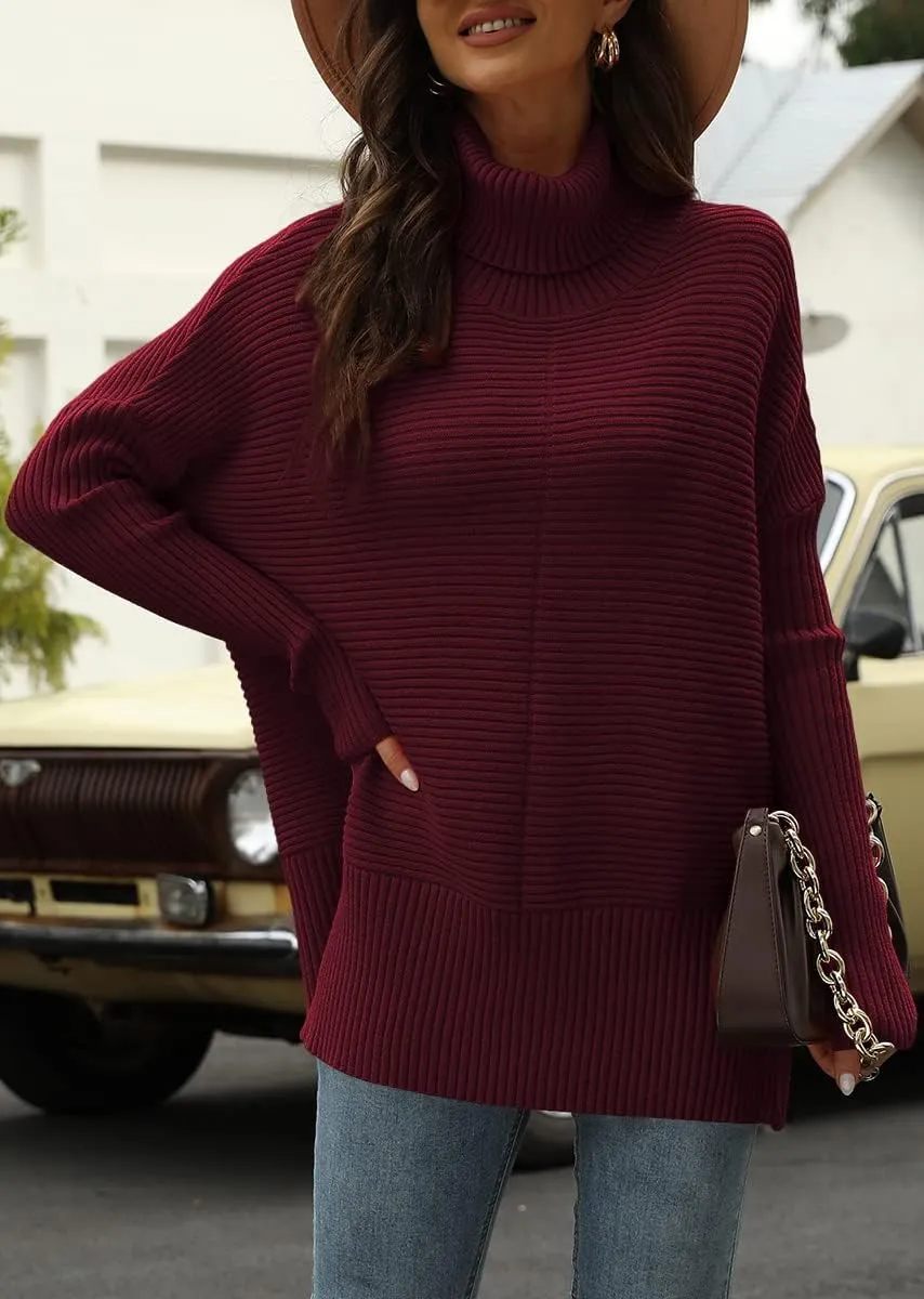 EFAN Women's Turtleneck Oversized Sweaters Fall Outfits Clothes Trendy Fashion Long Pullover Knit Winter Tunic 2025