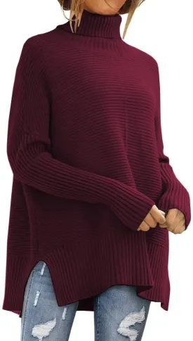 EFAN Women's Turtleneck Oversized Sweaters Fall Outfits Clothes Trendy Fashion Long Pullover Knit Winter Tunic 2025