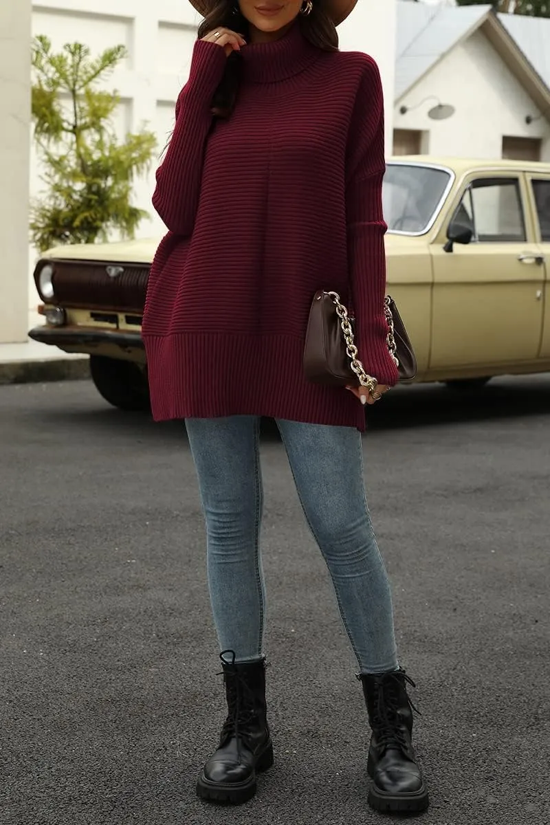 EFAN Women's Turtleneck Oversized Sweaters Fall Outfits Clothes Trendy Fashion Long Pullover Knit Winter Tunic 2025