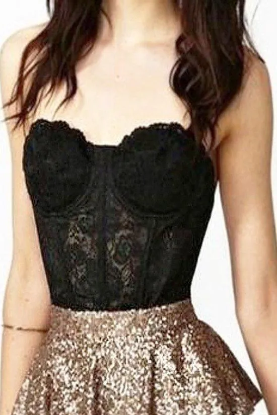 Floral Lace Crop Top Bustier