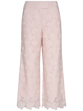 Floral Lace Cropped Pants