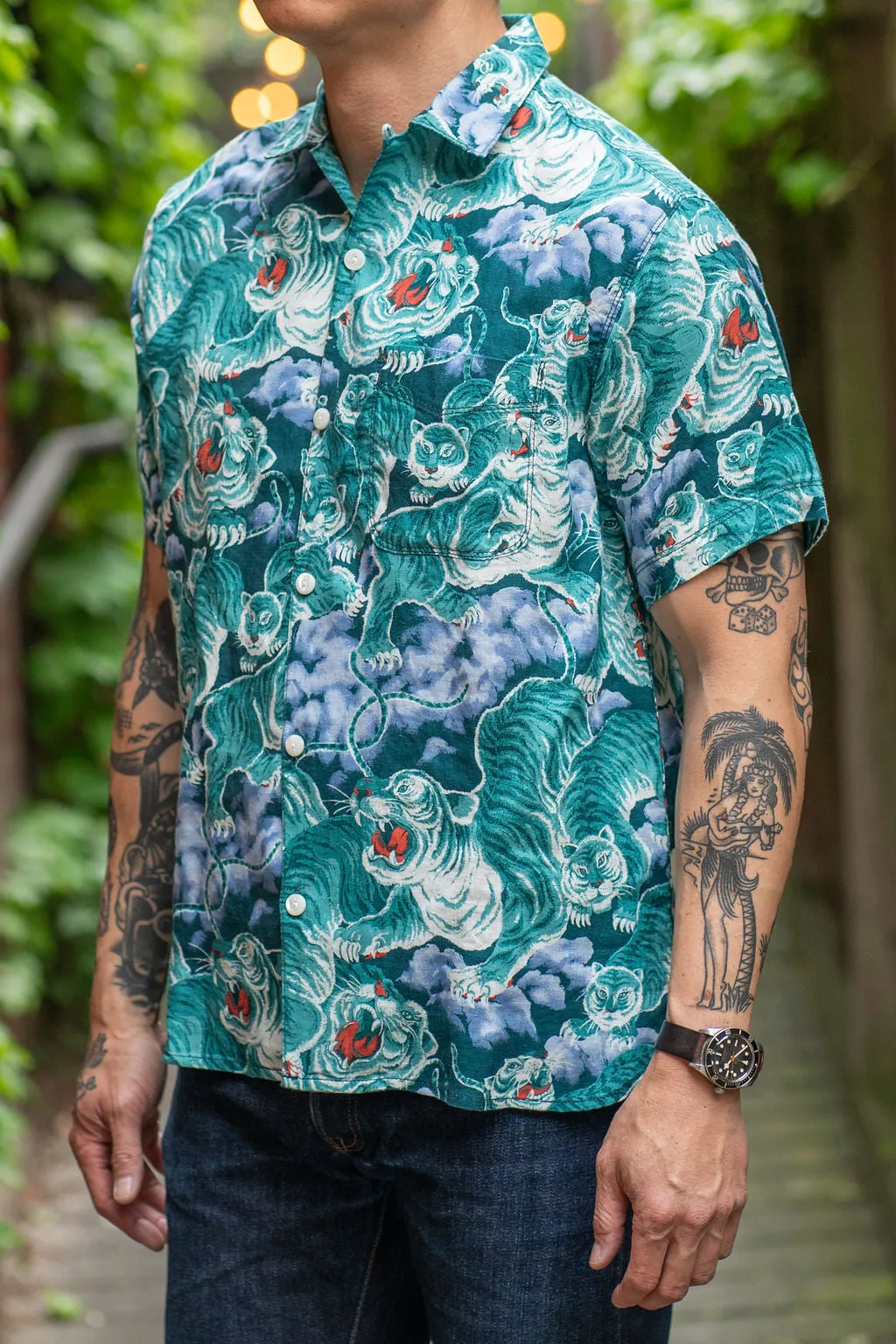 Freenote Cloth Hawaiian - Turquoise Tiger