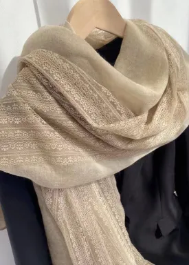 French Khaki Lace Patchwork Autumn New Cotton Scarf ML2301