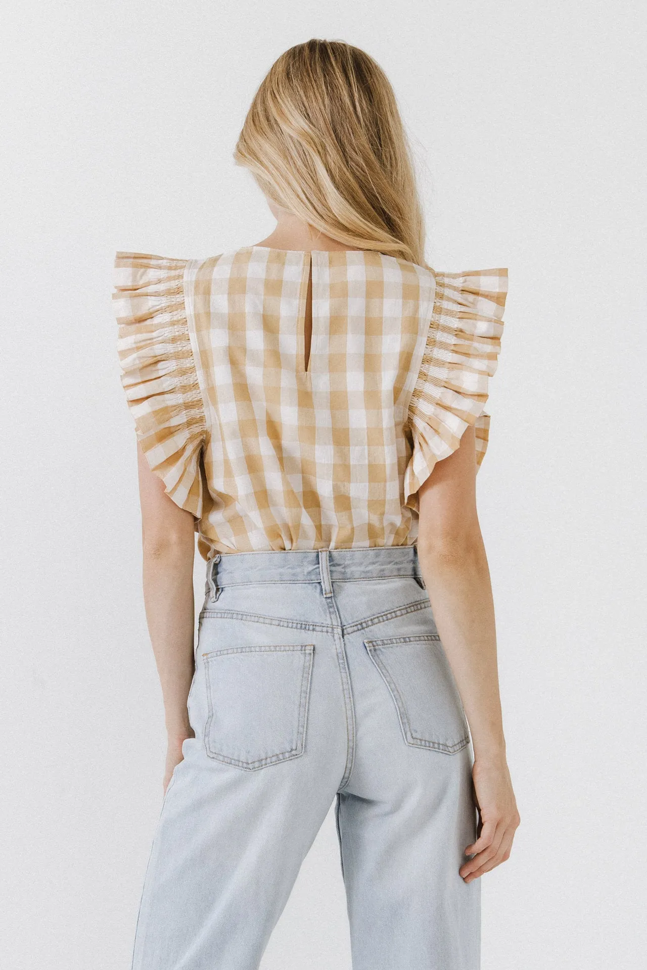 Gingham Ruffled Top