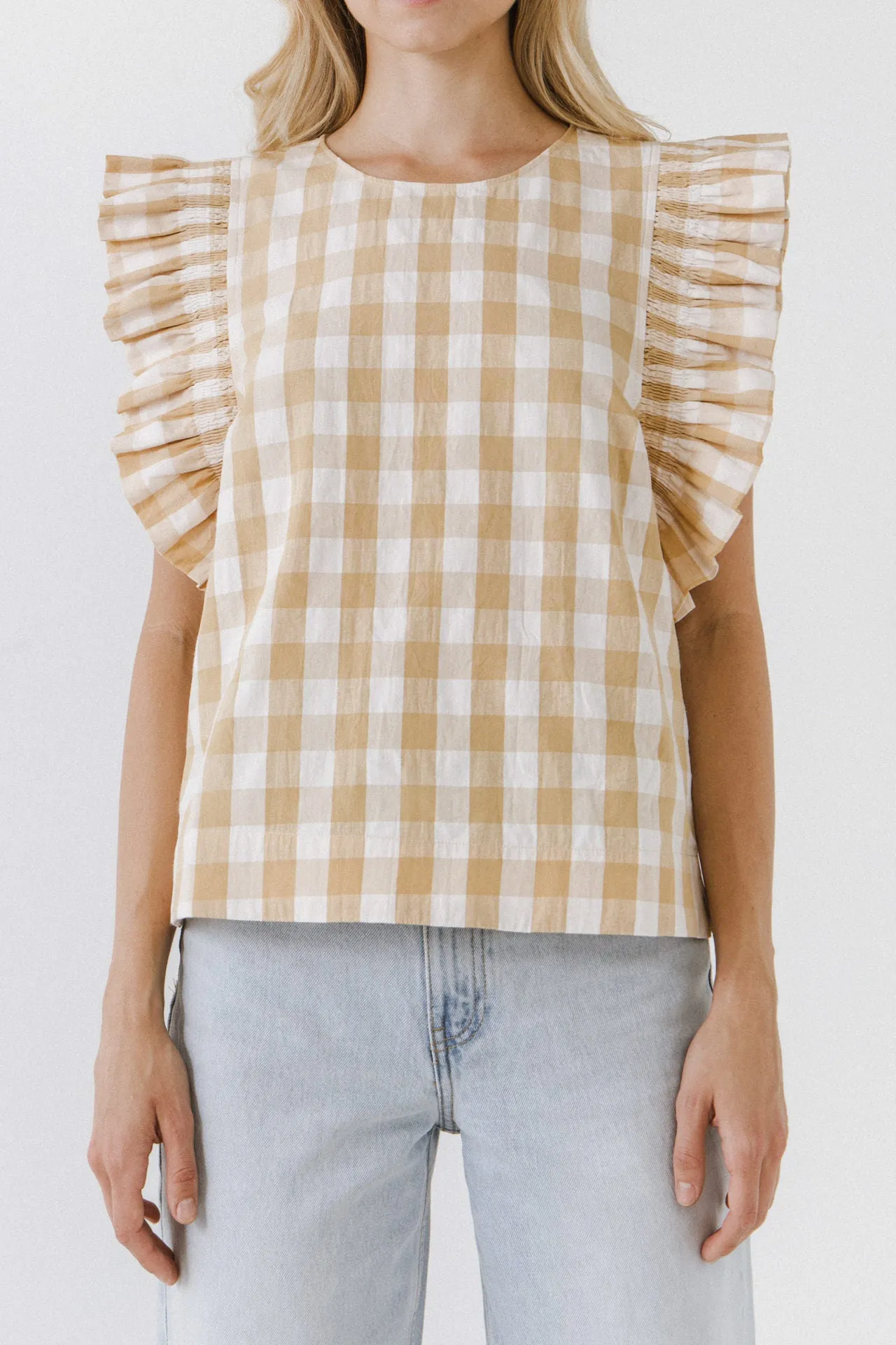 Gingham Ruffled Top