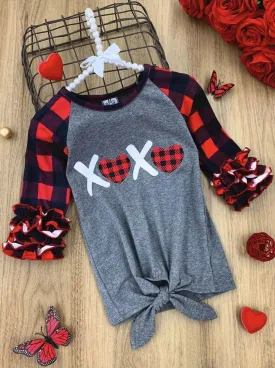 Girls "XOXO" Knot Top