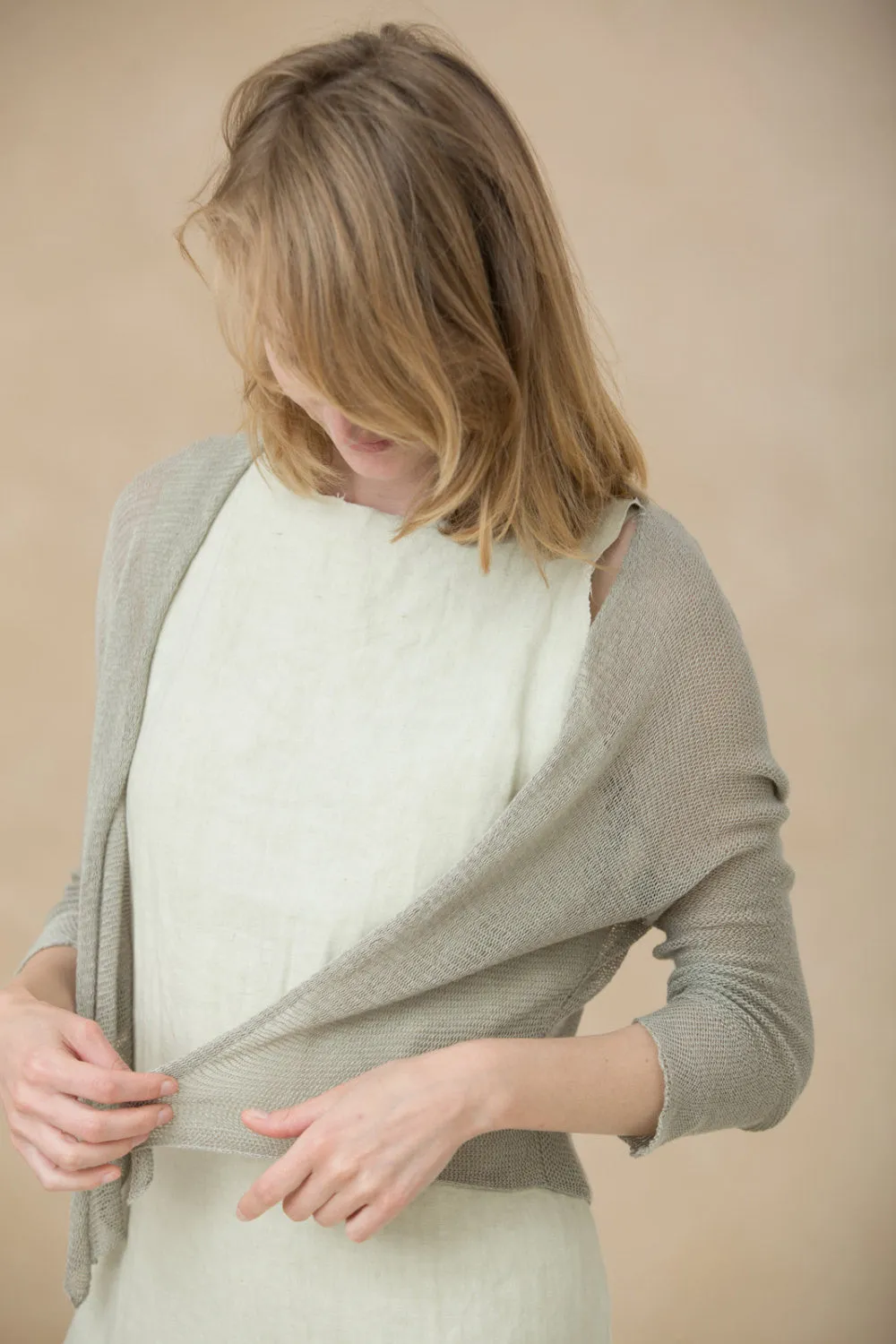 Gray jacket knitted women grey cardigan