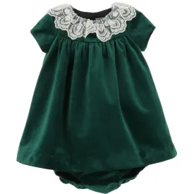 Green Deluxe Velvet Float Dress