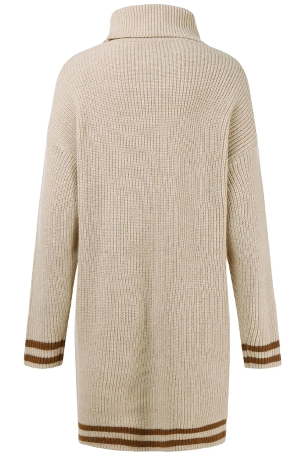 High Neck Long Sleeve Knitted Dress
