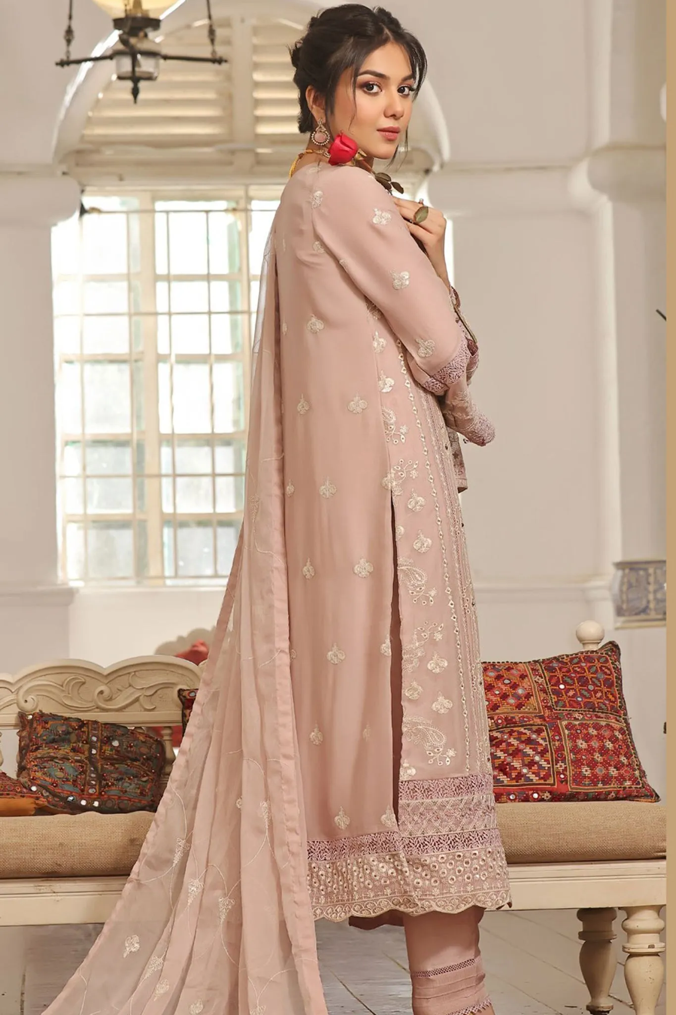 Hoor by Guzel Stitched 3 Piece Chiffon Formals Festive Collection'2024-Nargis
