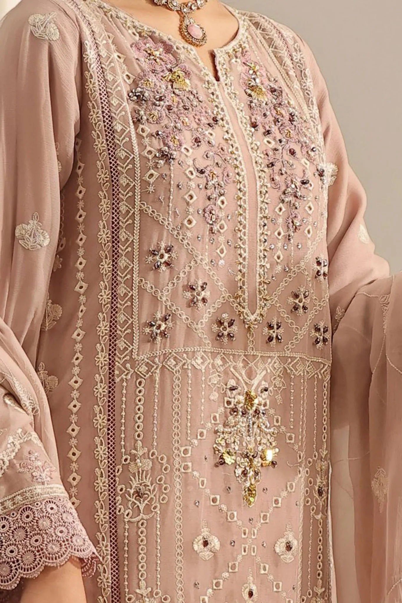 Hoor by Guzel Stitched 3 Piece Chiffon Formals Festive Collection'2024-Nargis