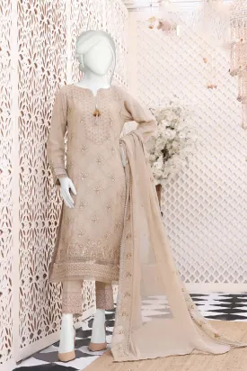Hz Stitched 3 Piece Embroidered Chiffon Formals Vol-01 Collection'2023-HZK-128-C