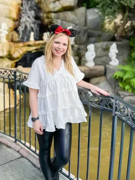 Ivory Ruffled Woven Top
