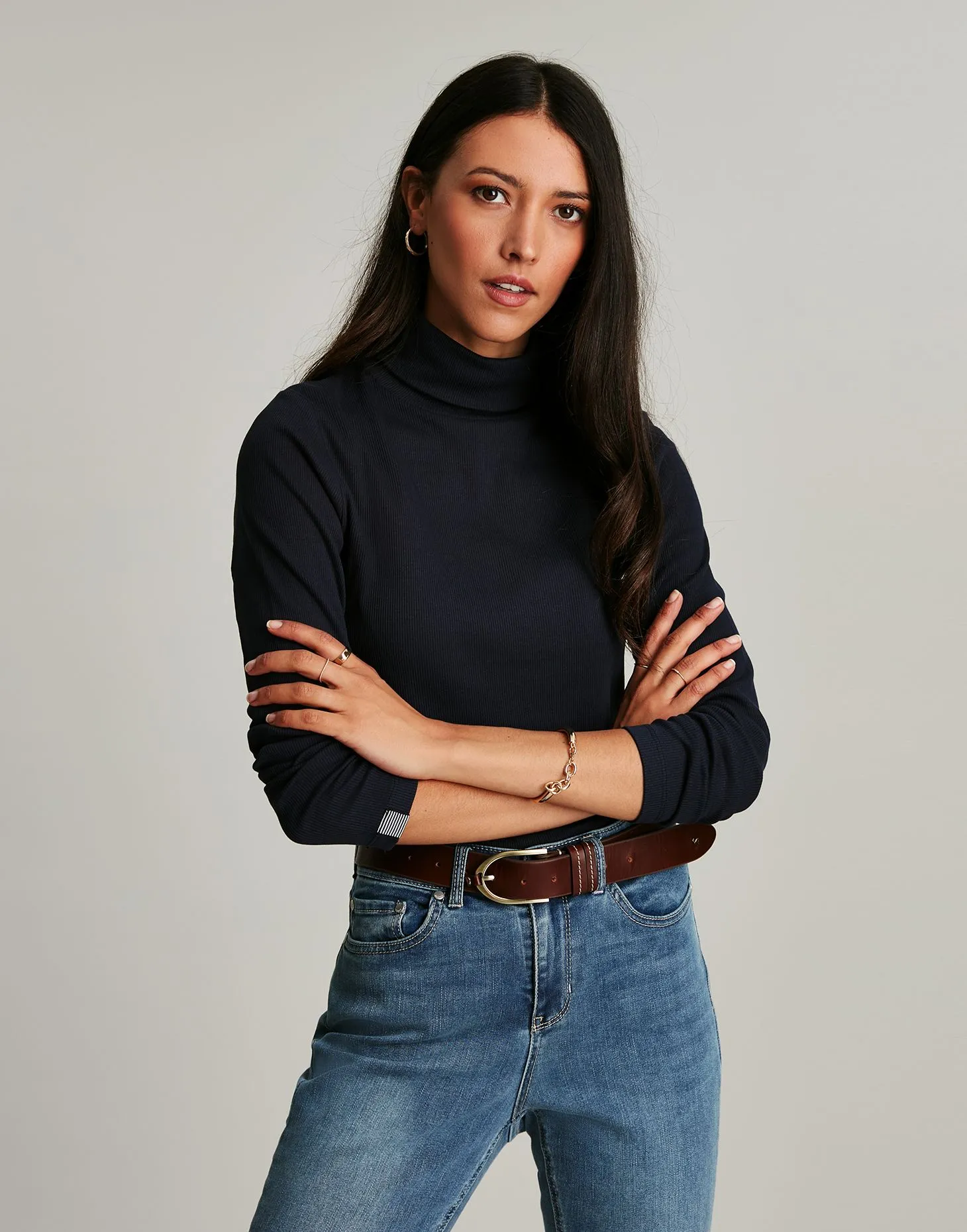 Joules | Clarissa Roll Neck Jersey Top | Women's | French Navy