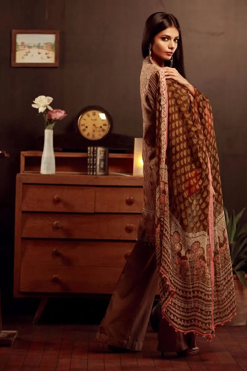Khaadi Luxury Collection 2017 – Khaki P17505